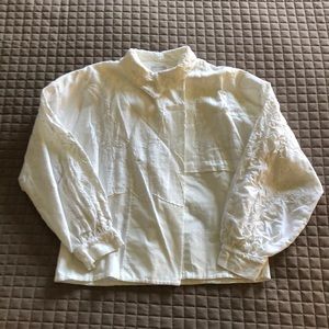 White Sharon Smith Blouse Santa Fe L mixed eyelet